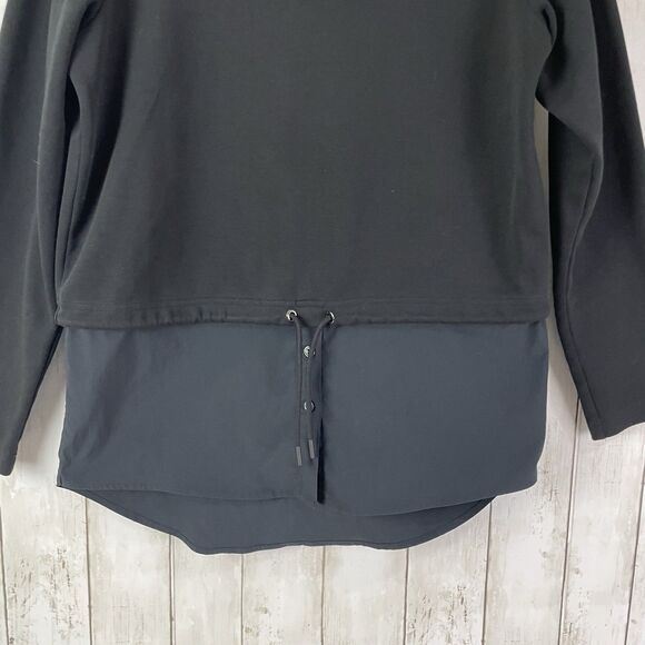 Athleta Women's Gallery Hoodie Top Size XS Black Layered Pullover Longli… - Picture 2 of 9